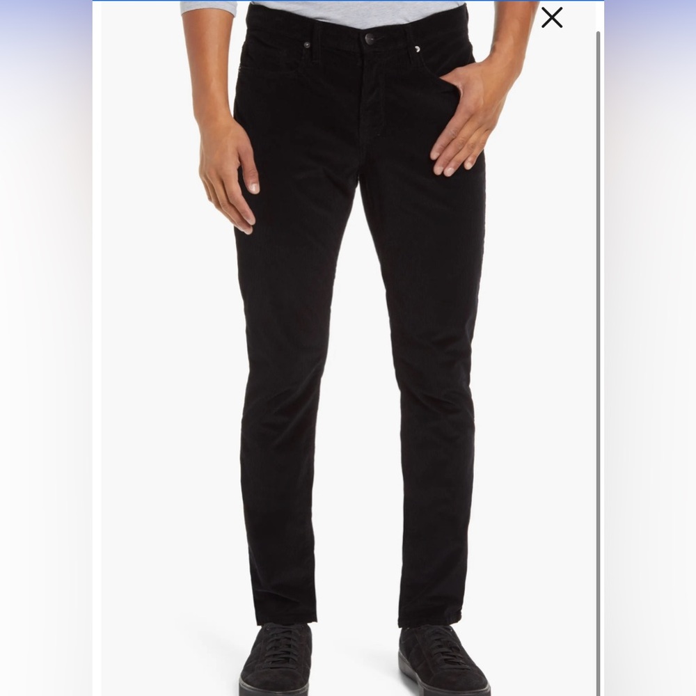 FRAME Men’s L’Homme Slim Corduroy Pants in Noir - Size 30